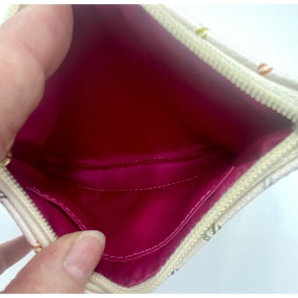 Coach Peyton Heritage Multicolor Tattersall Logo Script Wristlet Pouch - Picture 7 of 7